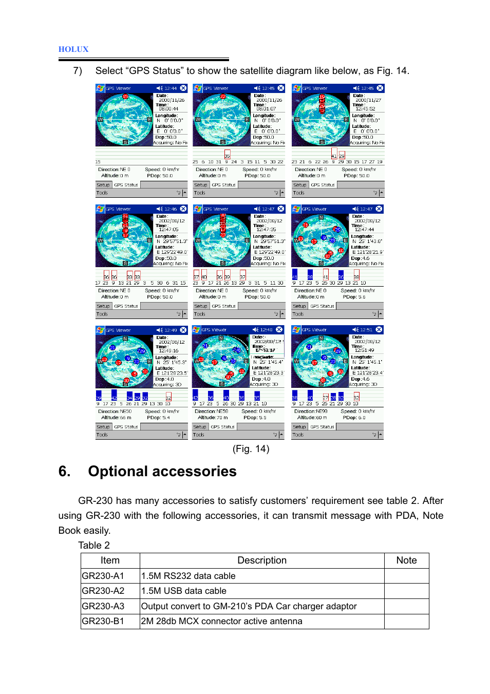 Optional accessories | Holux GR-230 User Manual | Page 15 / 18