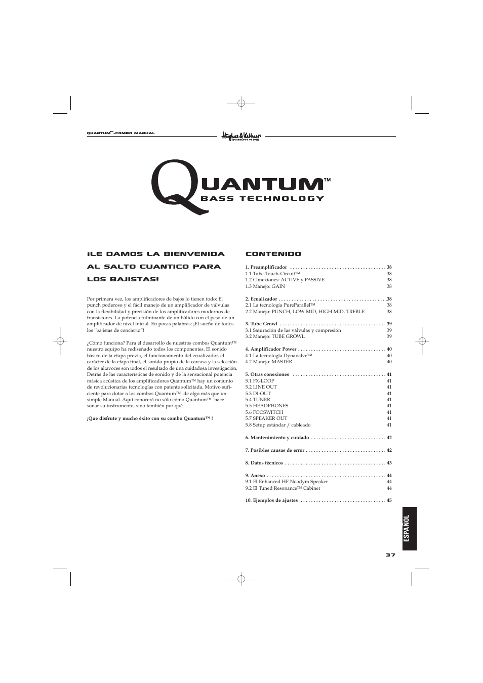 Hughes & Kettner Quantaum Combos QC 412 User Manual | Page 37 / 48