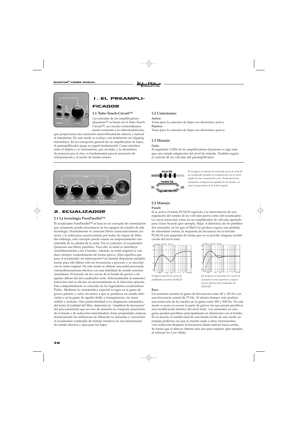 Ecualizador, El preampli- ficador | Hughes & Kettner Quantaum Combos QC 412 User Manual | Page 38 / 48