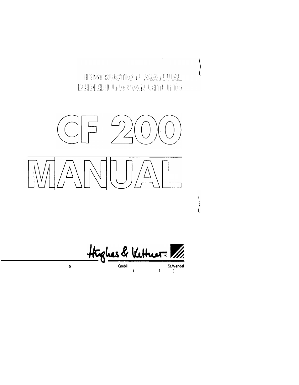 Hughes & Kettner CF 200 User Manual | 6 pages