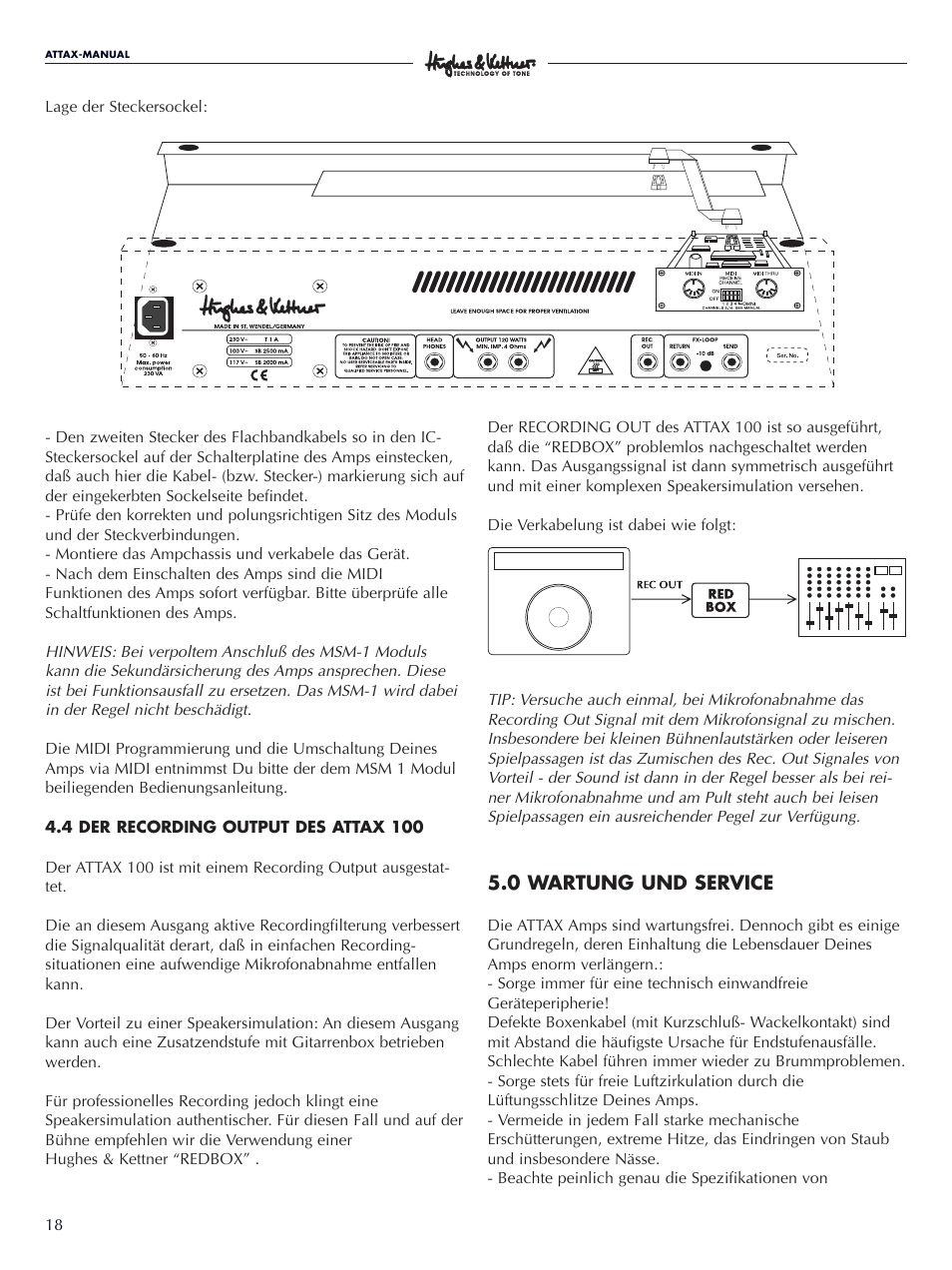 Hughes & Kettner ATTAX 100 User Manual | Page 18 / 48