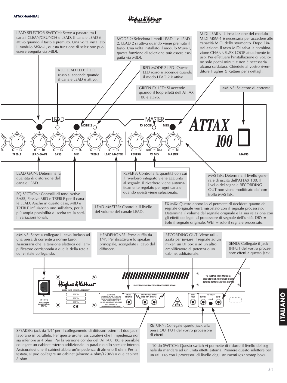 Lead, Master, It aliano | Hughes & Kettner ATTAX 100 User Manual | Page 31 / 48