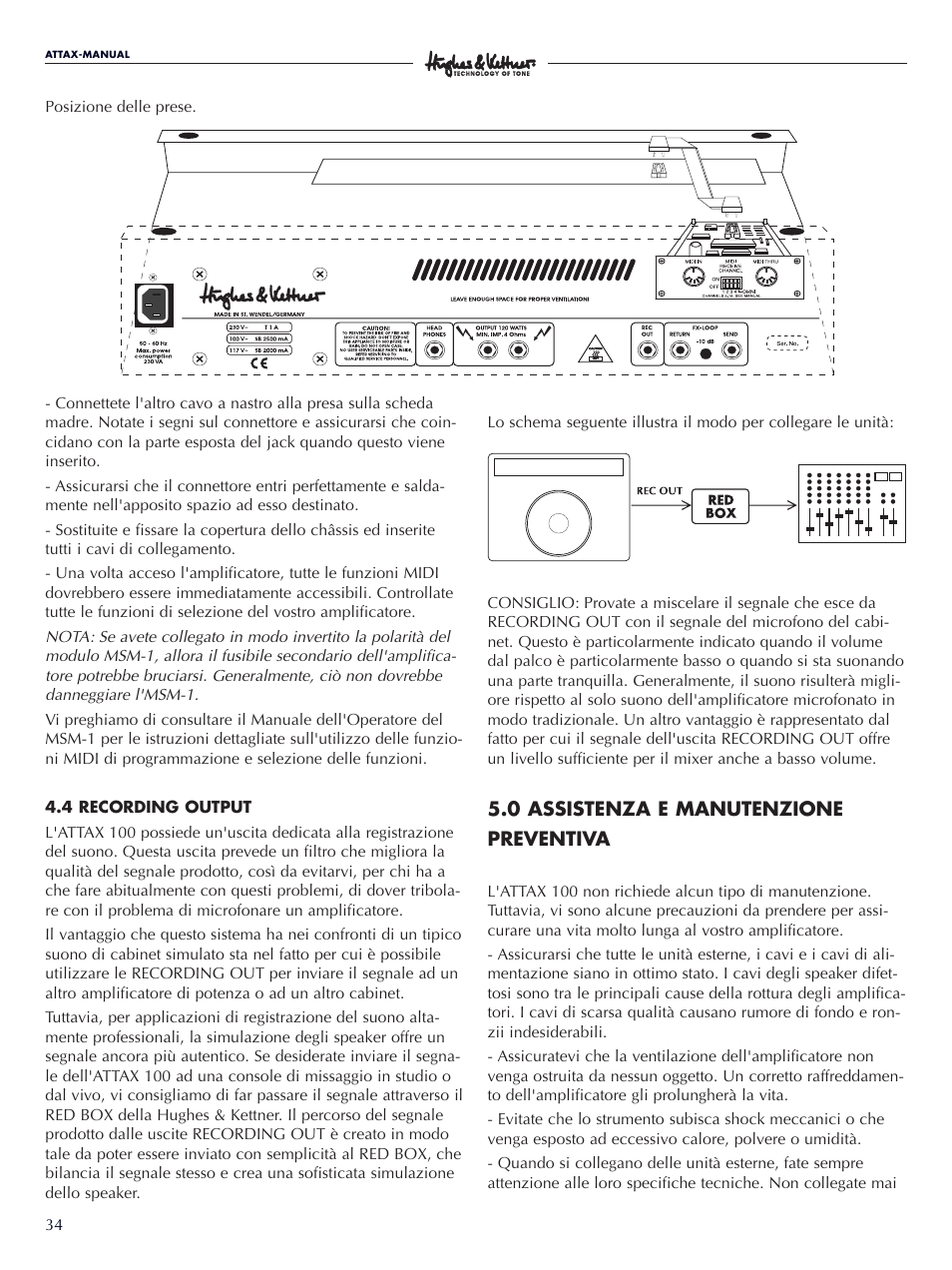 Hughes & Kettner ATTAX 100 User Manual | Page 34 / 48
