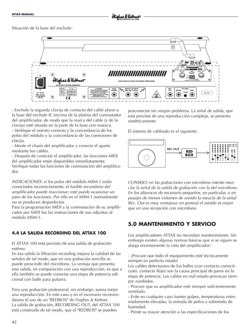 Hughes & Kettner ATTAX 100 User Manual | Page 42 / 48