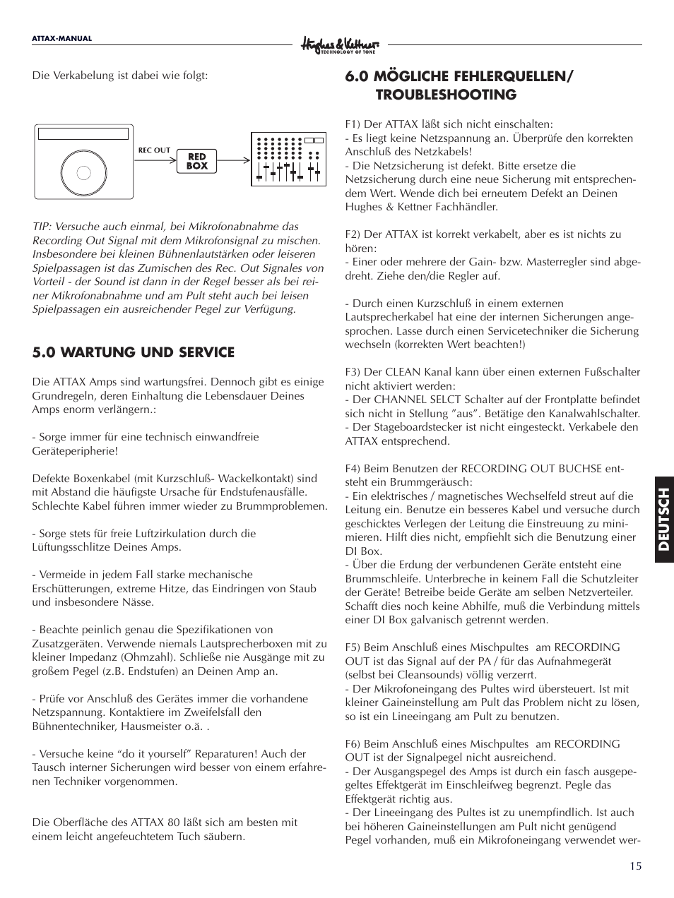 Hughes & Kettner Attax 80 User Manual | Page 15 / 36