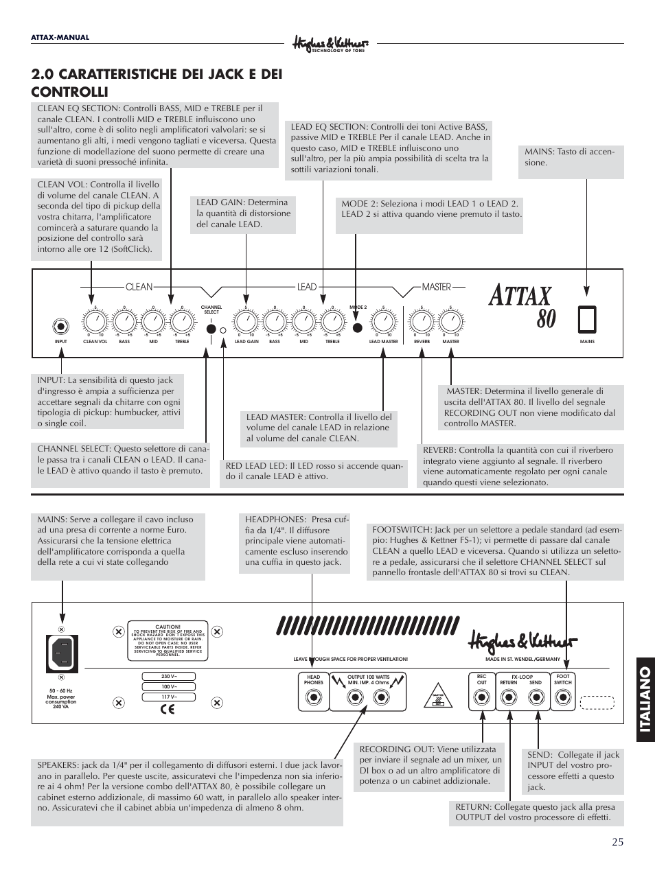 Lead clean, Master | Hughes & Kettner Attax 80 User Manual | Page 25 / 36