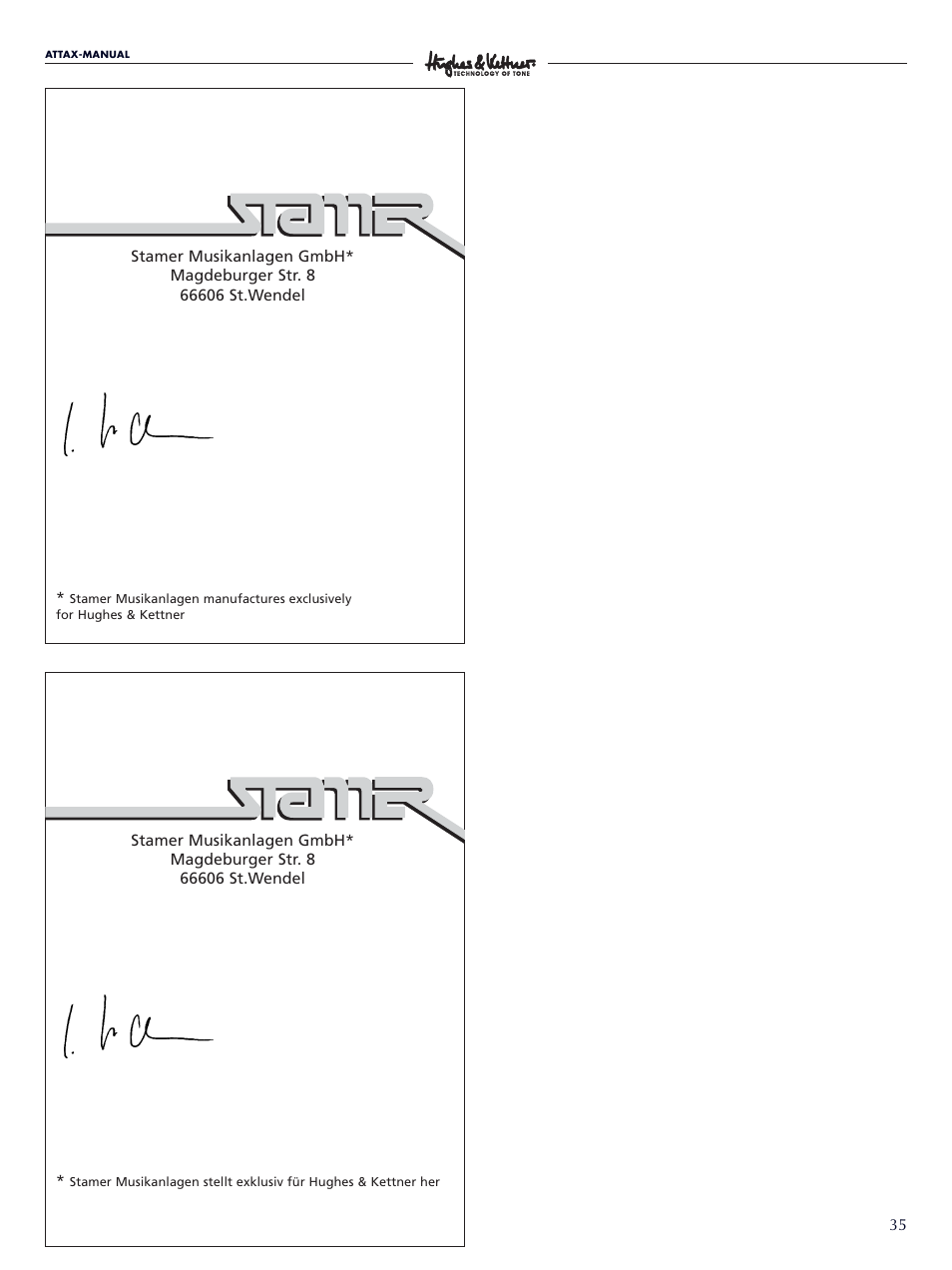 Hughes & Kettner Attax 80 User Manual | Page 35 / 36