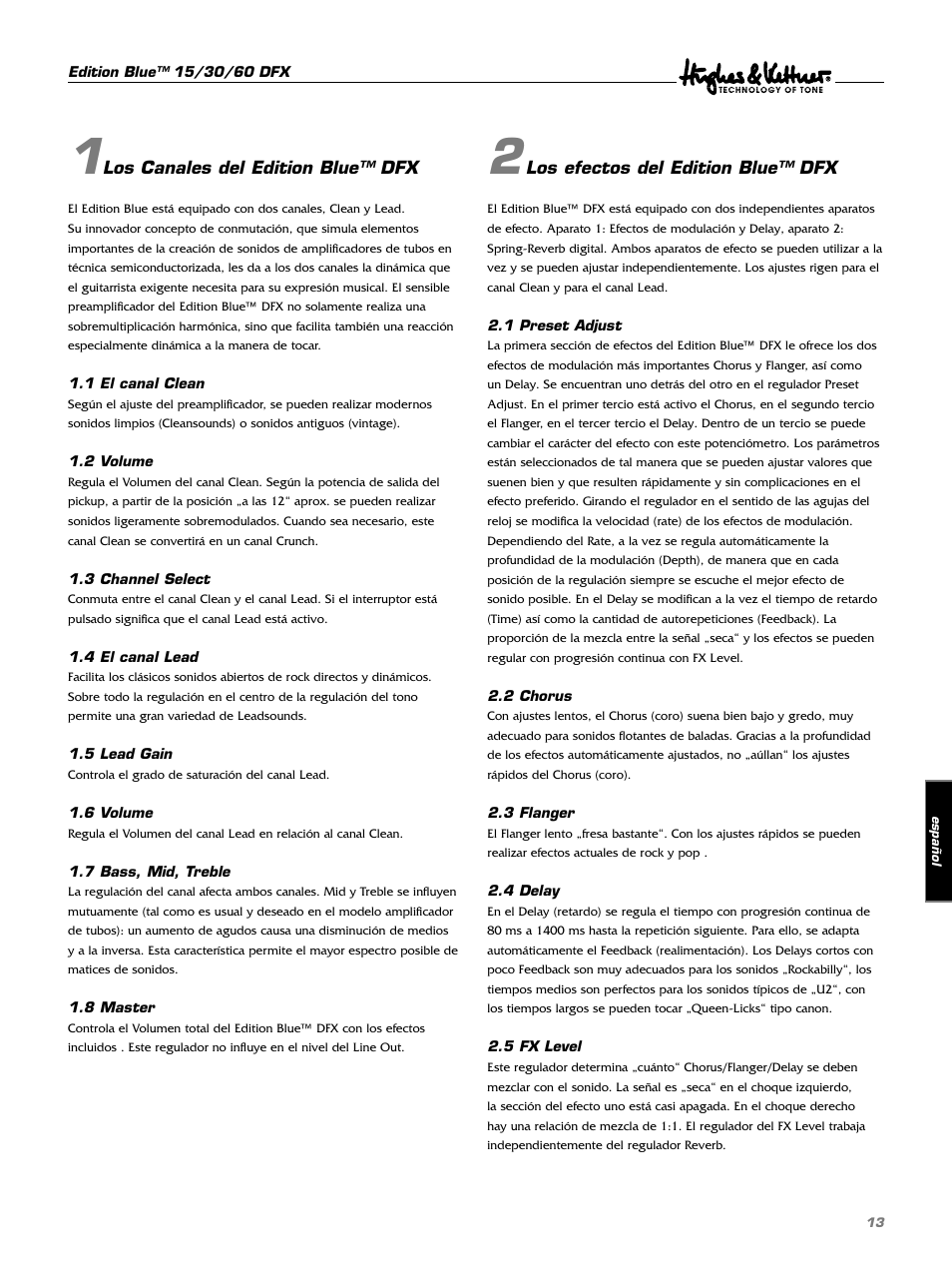 Hughes & Kettner DFX User Manual | Page 13 / 32