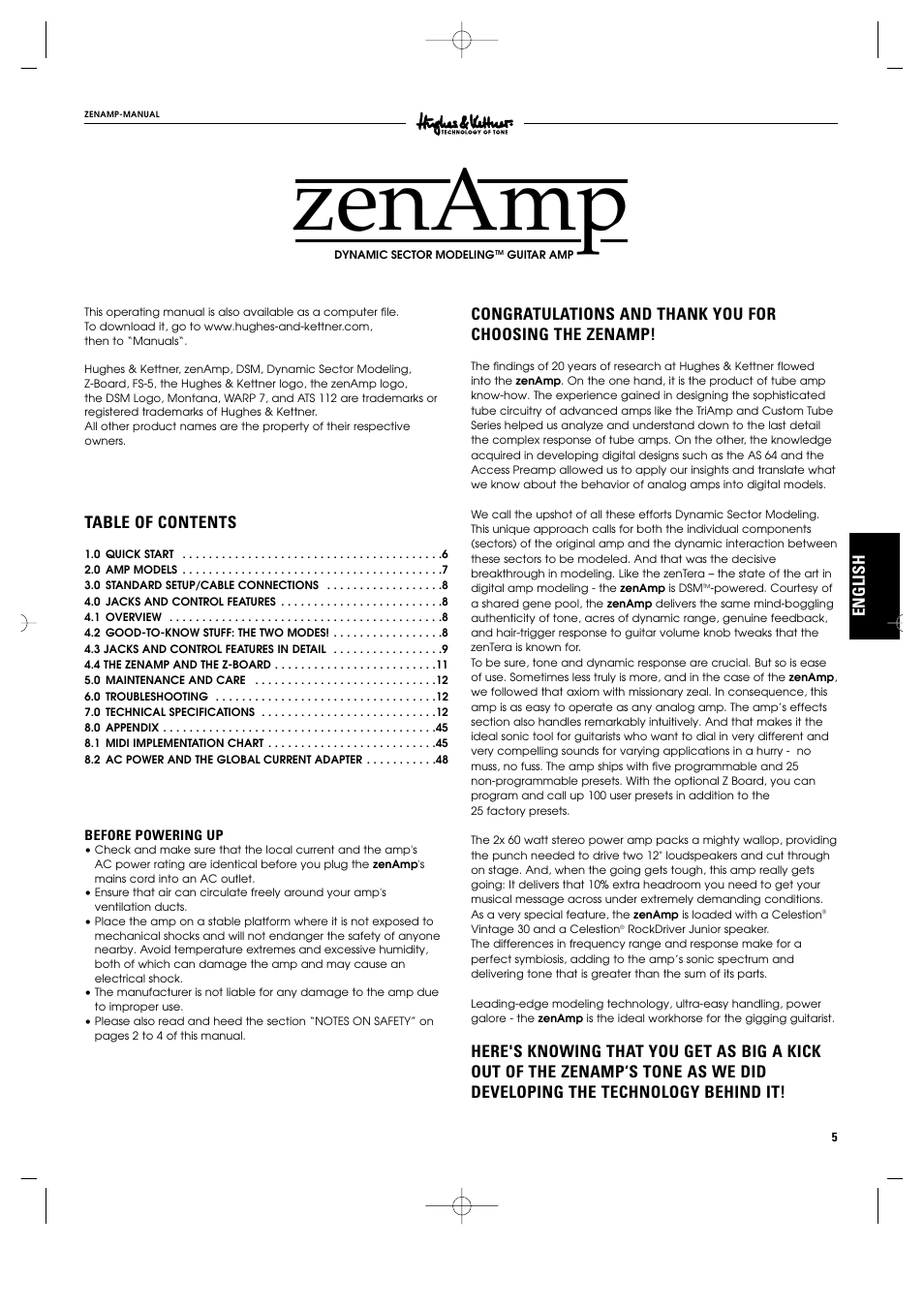 Hughes & Kettner ZenAmp User Manual | Page 2 / 13