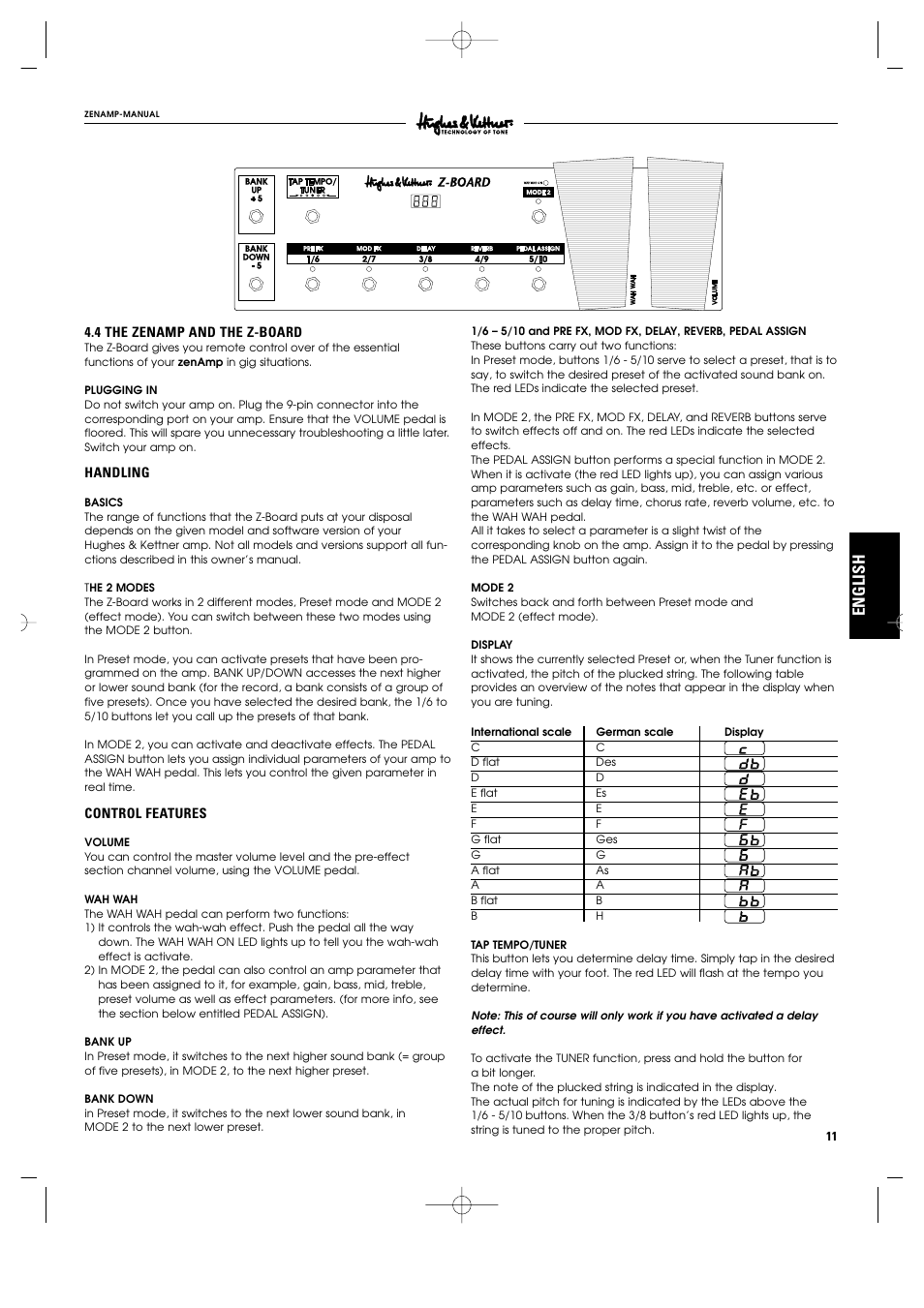 English | Hughes & Kettner ZenAmp User Manual | Page 8 / 13