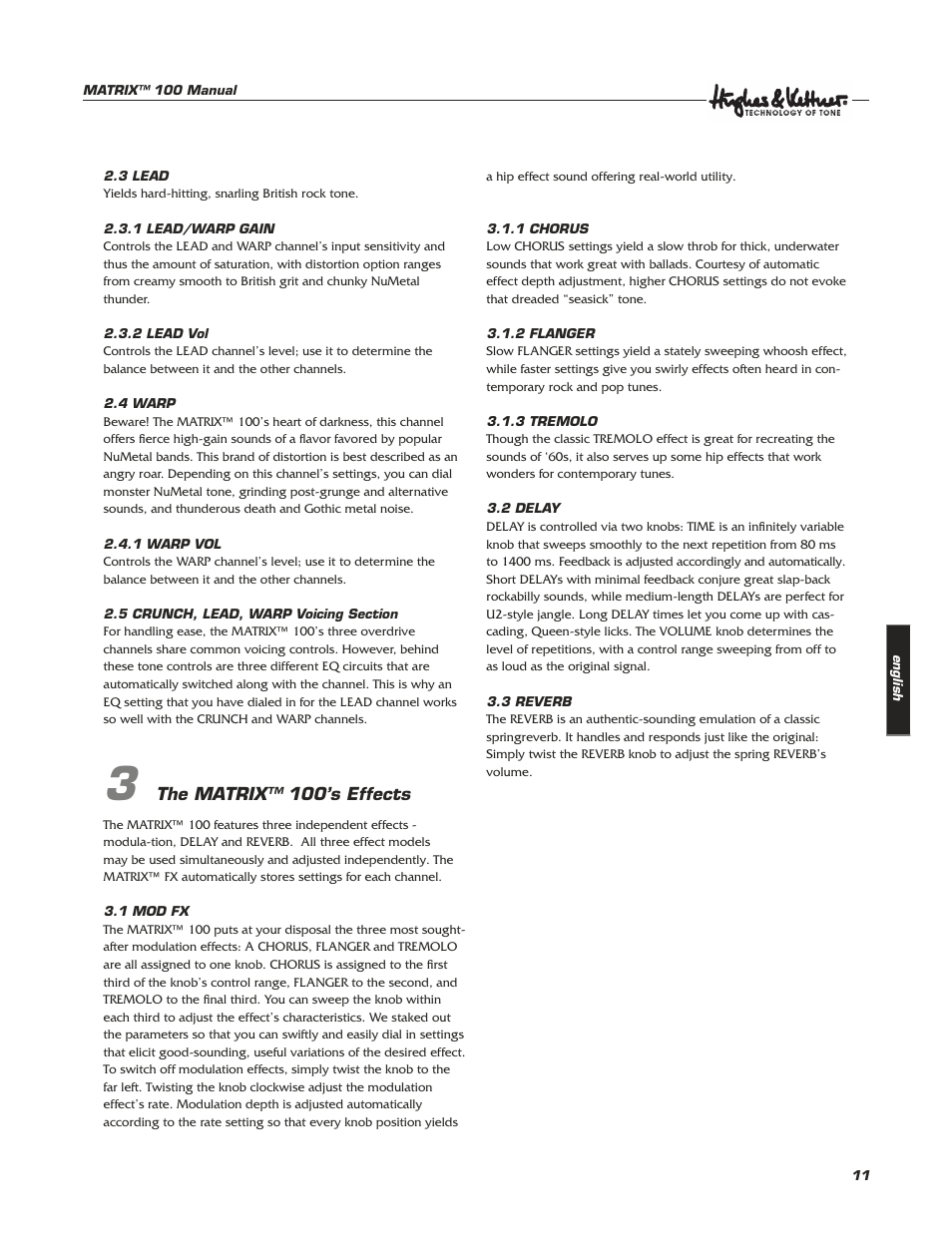 Hughes & Kettner Matrix 100 User Manual | Page 11 / 32