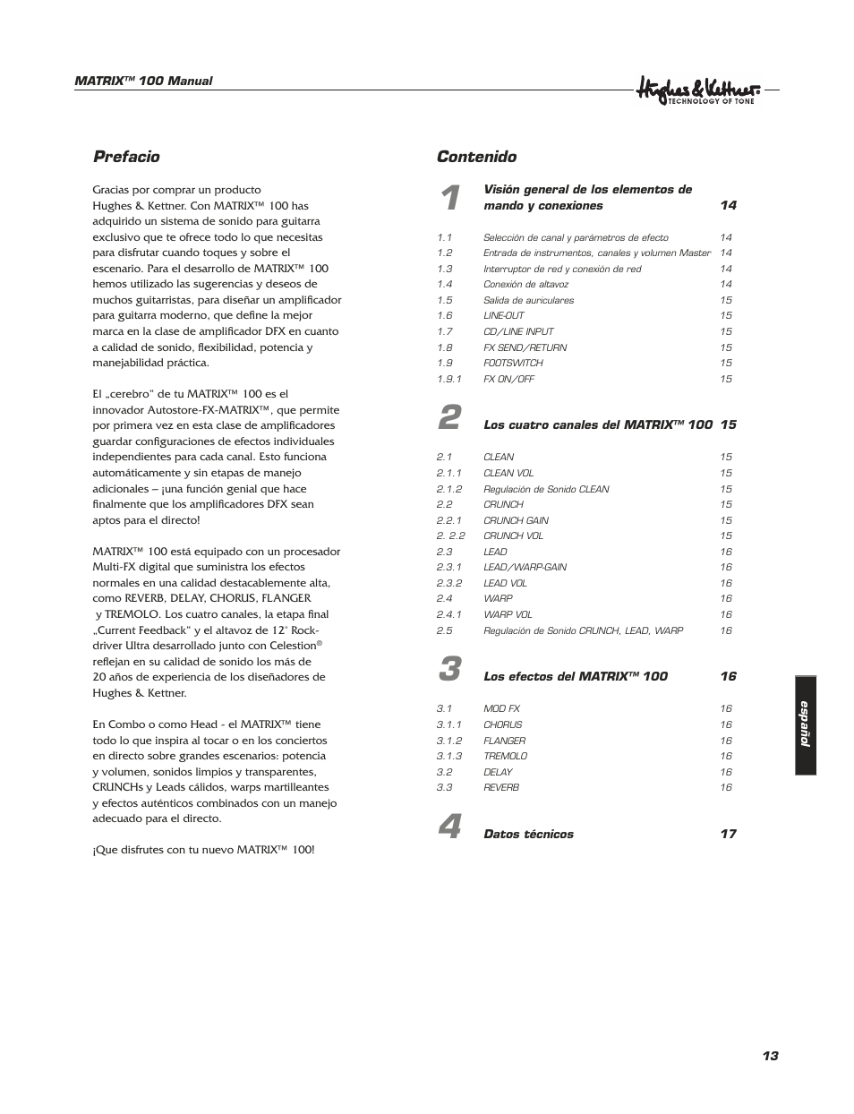 Hughes & Kettner Matrix 100 User Manual | Page 13 / 32