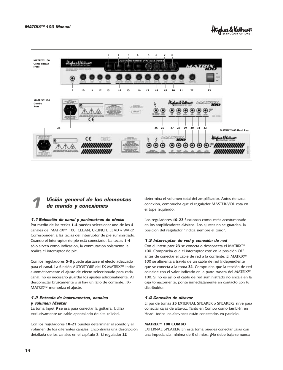 Hughes & Kettner Matrix 100 User Manual | Page 14 / 32