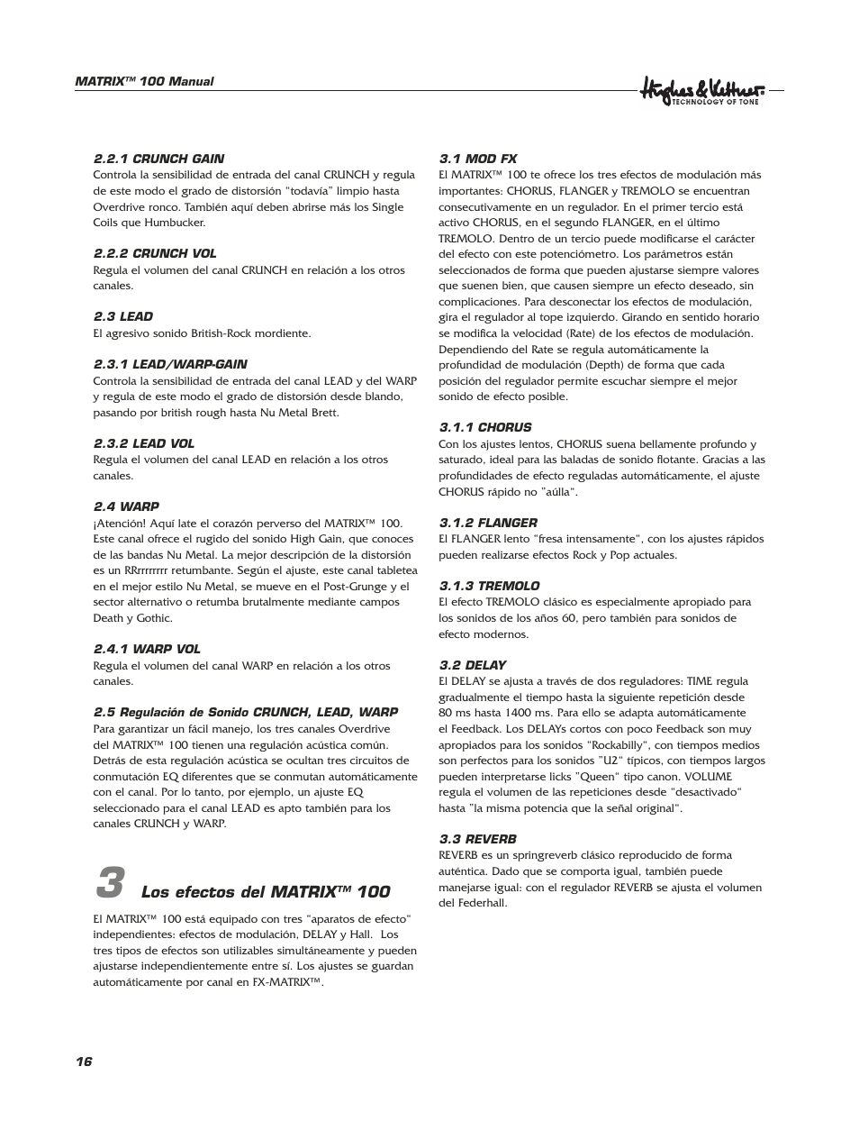 Hughes & Kettner Matrix 100 User Manual | Page 16 / 32