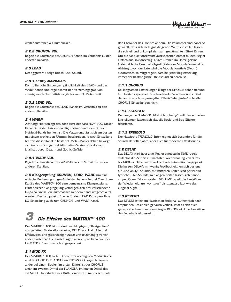 Hughes & Kettner Matrix 100 User Manual | Page 6 / 32