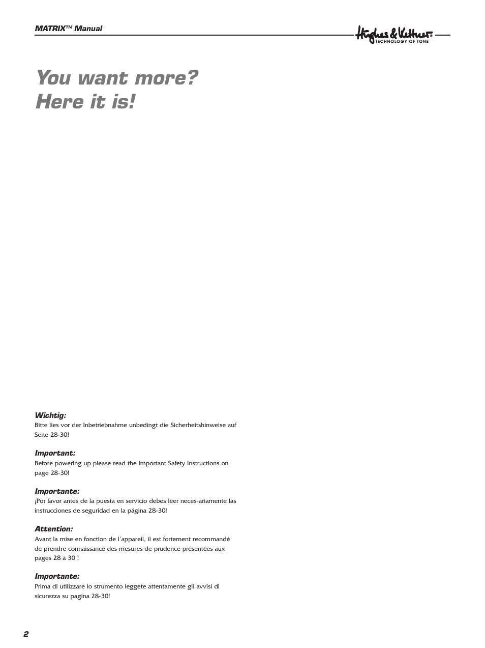 You want more? here it is | Hughes & Kettner 100 Combo User Manual | Page 2 / 32