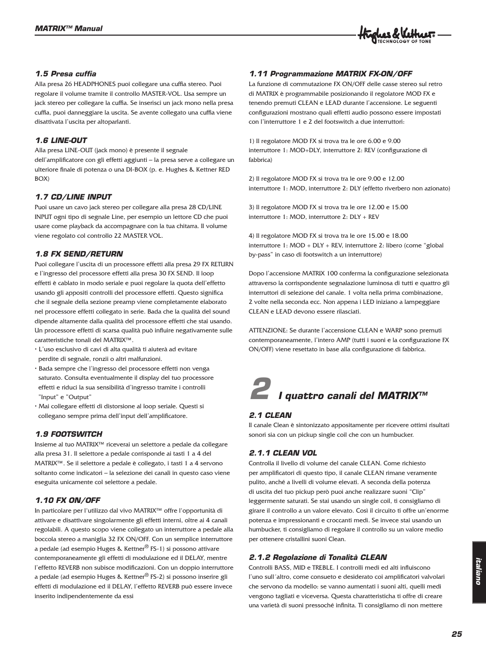 Hughes & Kettner 100 Combo User Manual | Page 25 / 32