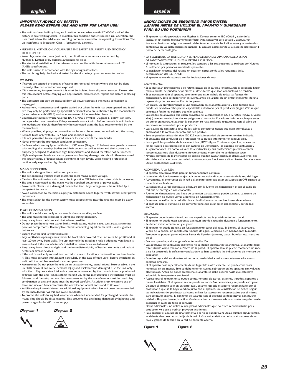English español | Hughes & Kettner 100 Combo User Manual | Page 29 / 32