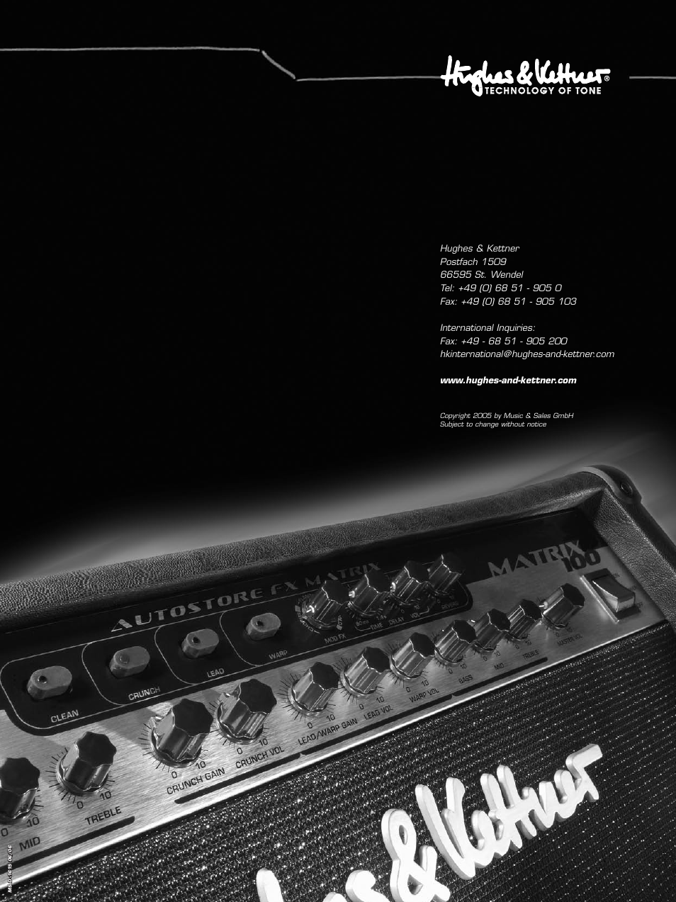 Hughes & Kettner 100 Combo User Manual | Page 32 / 32