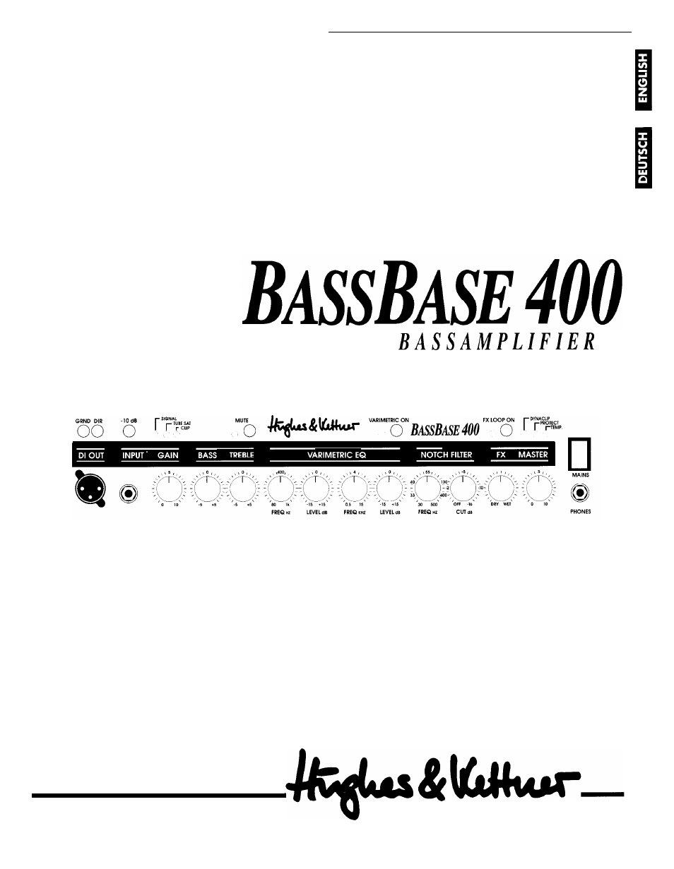 Hughes & Kettner Bass Base 400 User Manual | 9 pages