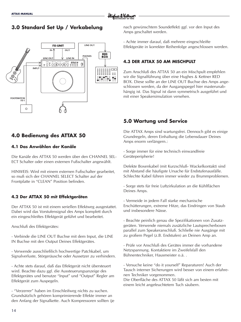 Hughes & Kettner ATTAX 50 User Manual | Page 14 / 36