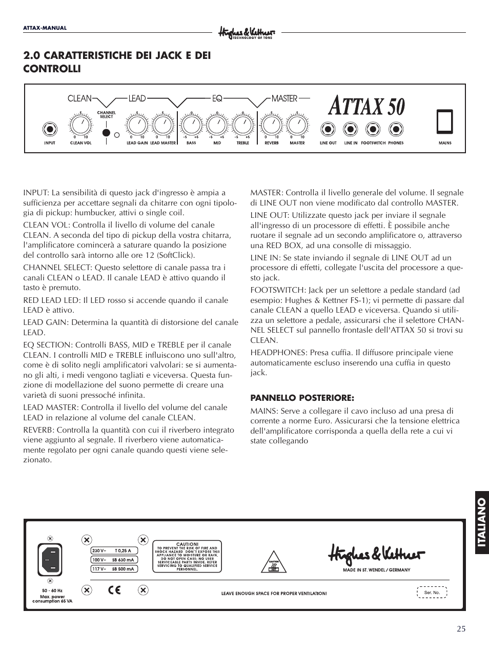 Hughes & Kettner ATTAX 50 User Manual | Page 25 / 36