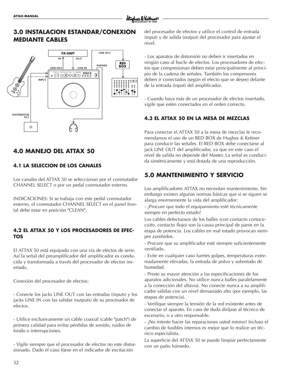 Hughes & Kettner ATTAX 50 User Manual | Page 32 / 36