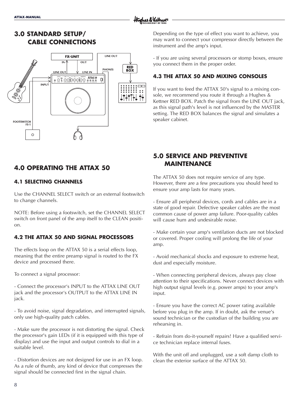 Hughes & Kettner ATTAX 50 User Manual | Page 8 / 36