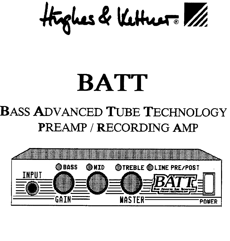 Hughes & Kettner Preamp/Recording Amp User Manual | 8 pages
