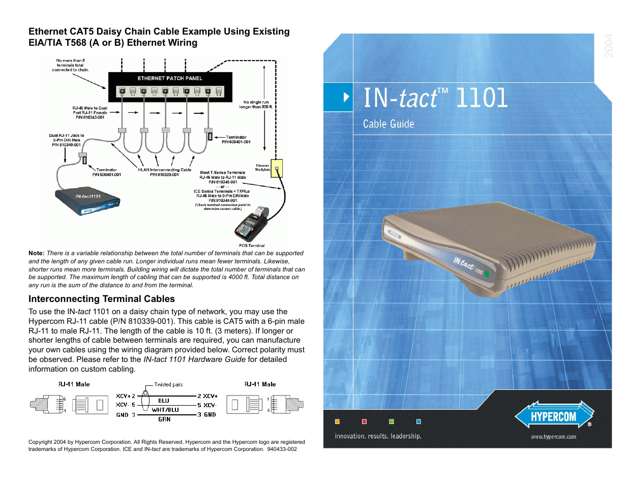 Hypercom IN-tact 1101 User Manual | 2 pages