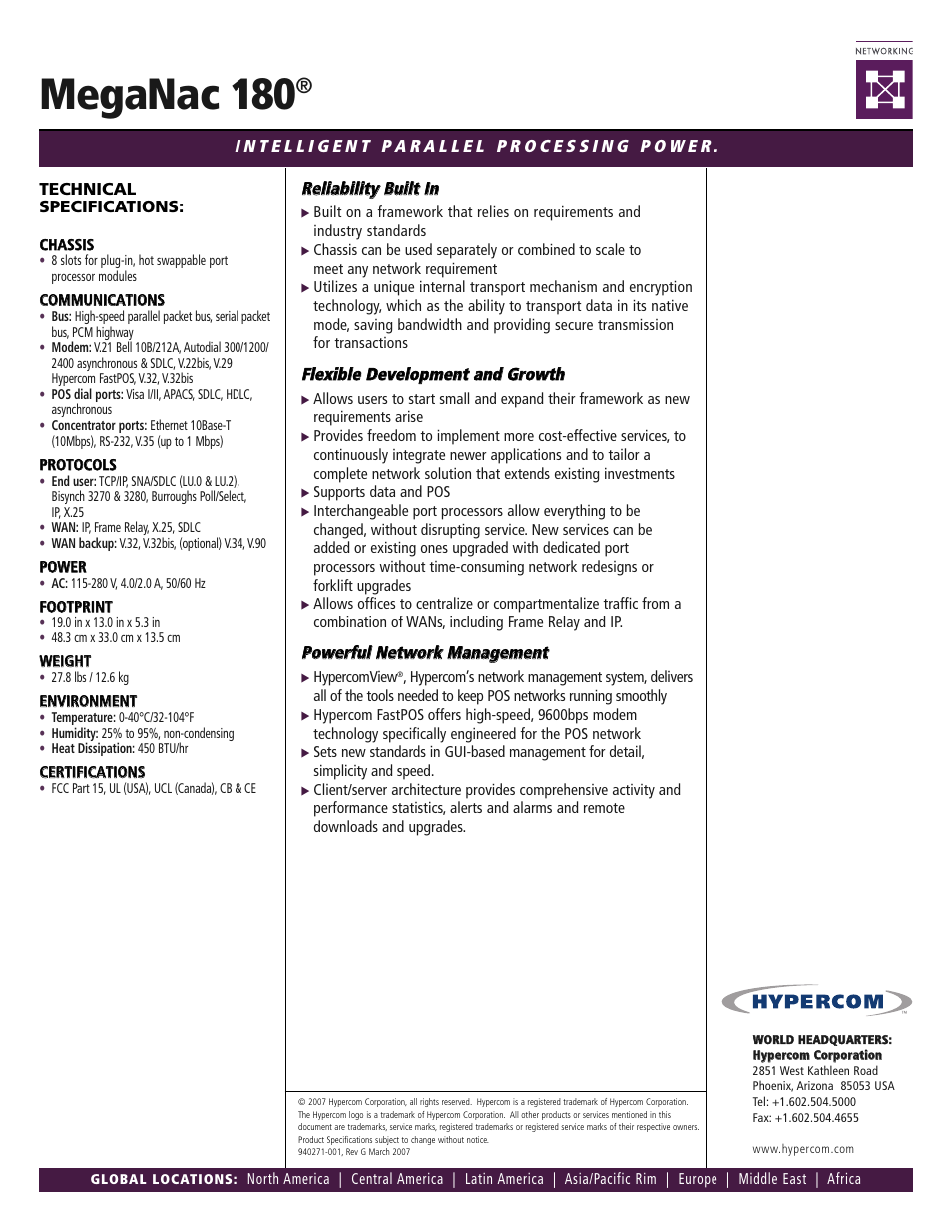 Meganac 180 | Hypercom MegaNAC 180 User Manual | Page 2 / 2