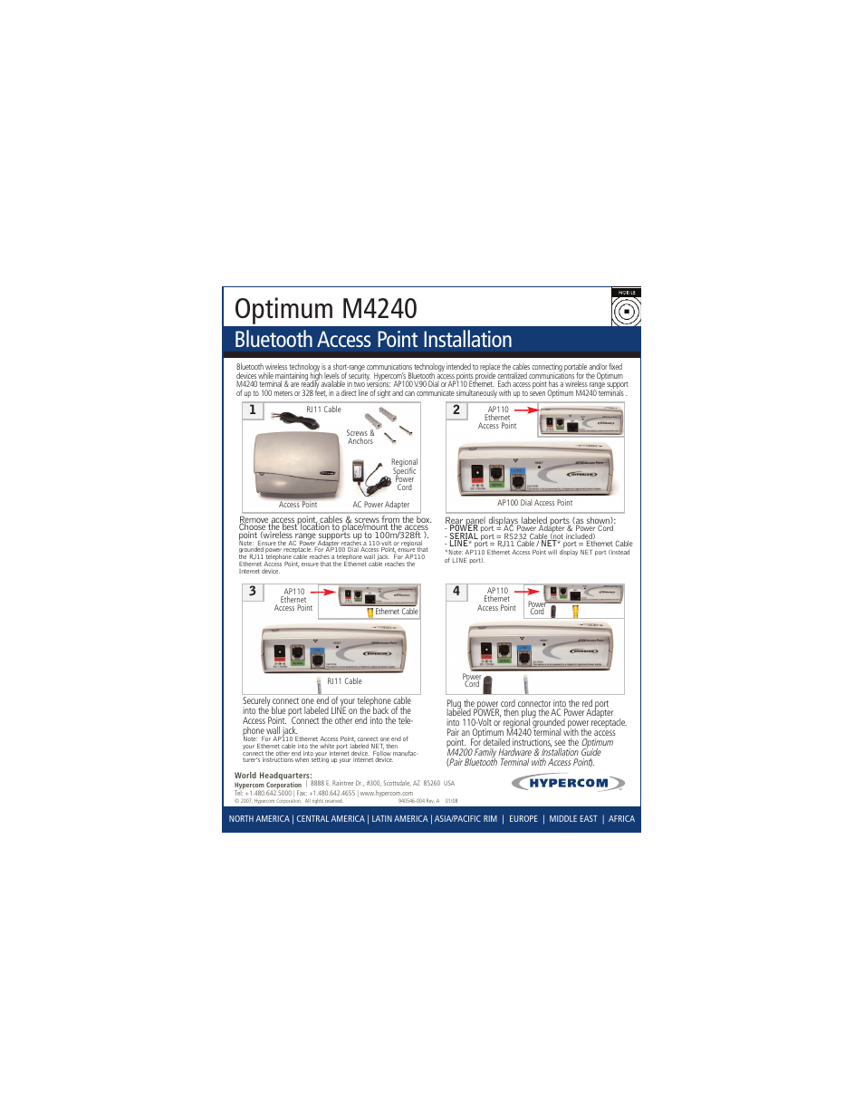Hypercom Optimum M4200 User Manual | 1 page