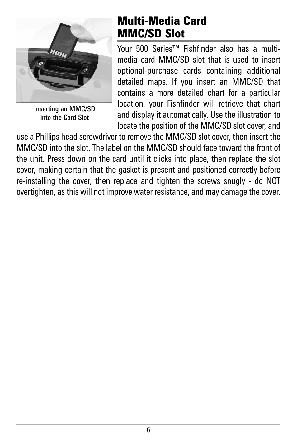 Multi-media card mmc/sd slot | Humminbird 580 User Manual | Page 13 / 134