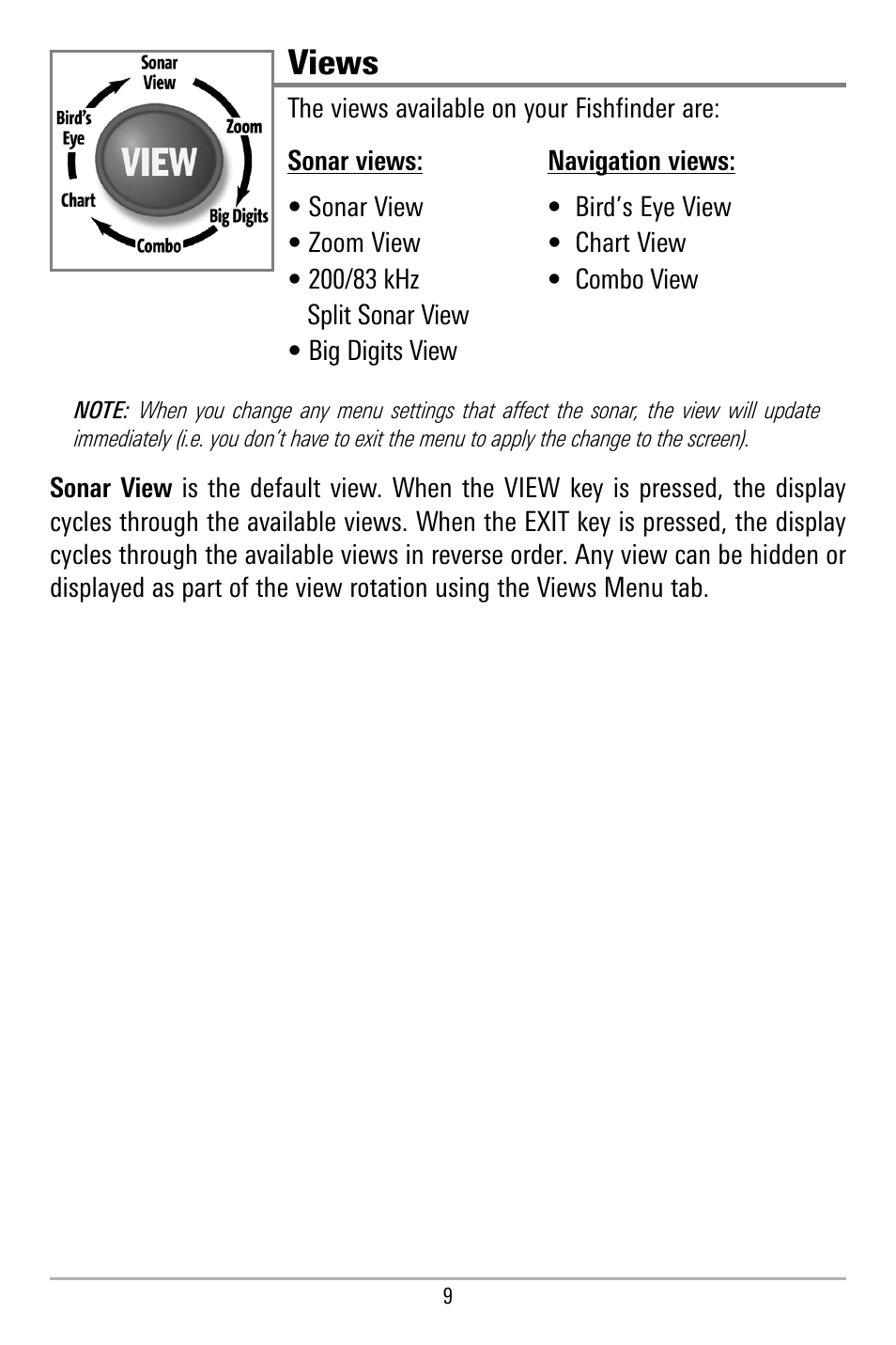 Views | Humminbird 580 User Manual | Page 16 / 134