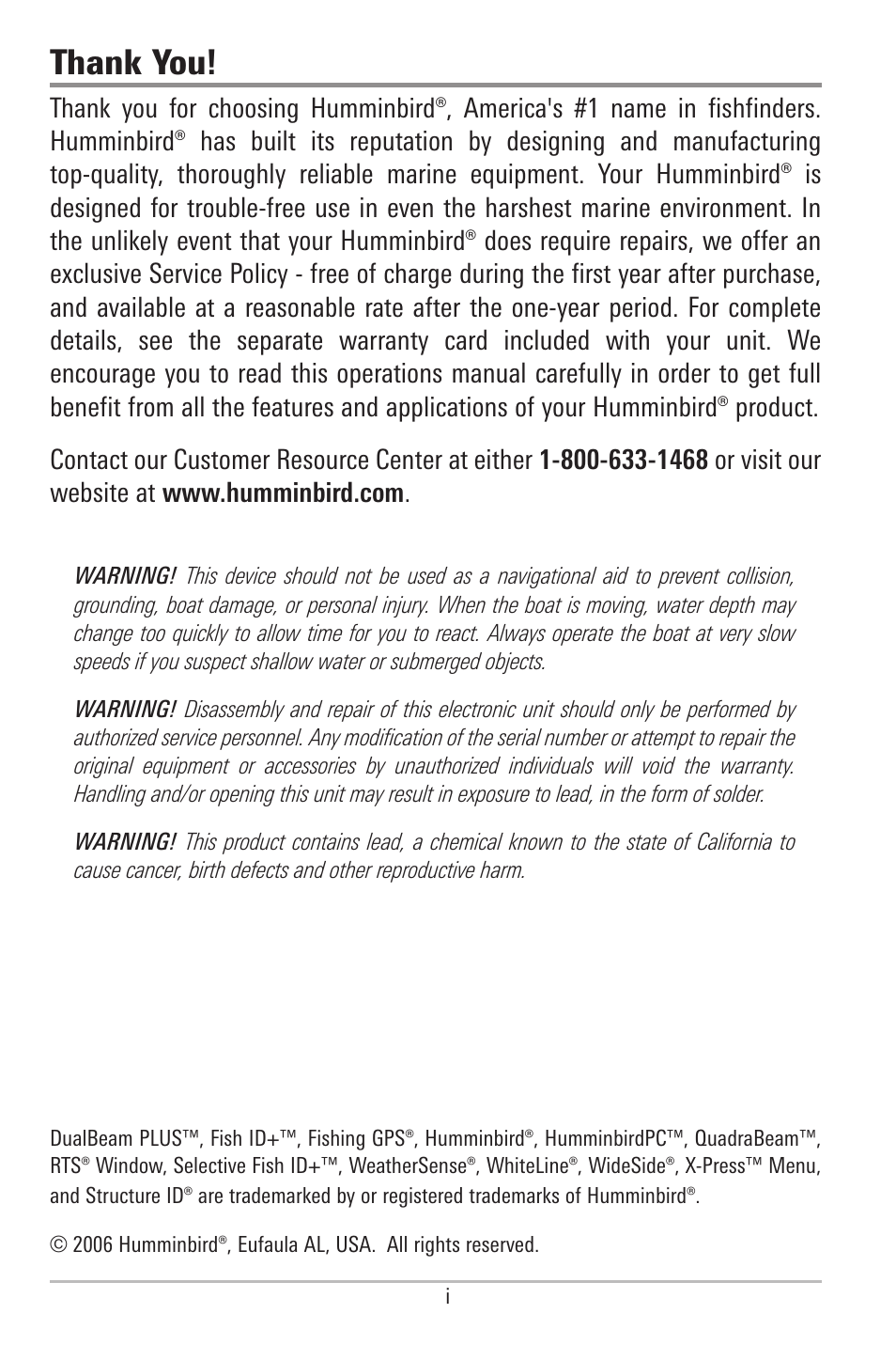 Humminbird 580 User Manual | Page 2 / 134