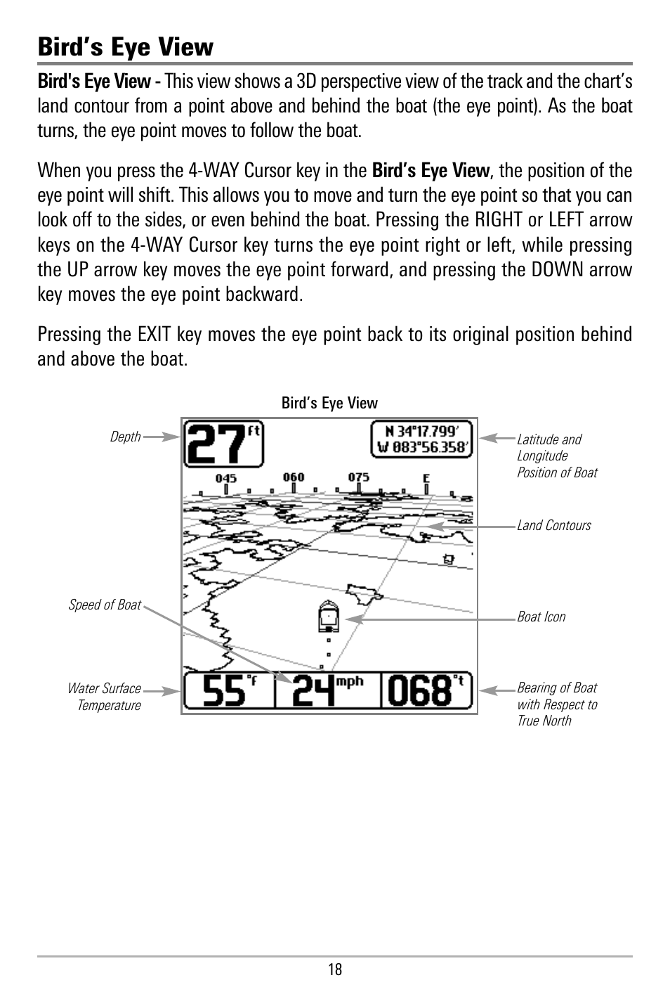 Bird’s eye view | Humminbird 580 User Manual | Page 25 / 134