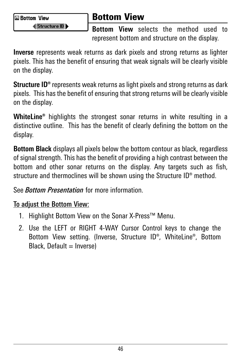 Bottom view | Humminbird 580 User Manual | Page 53 / 134