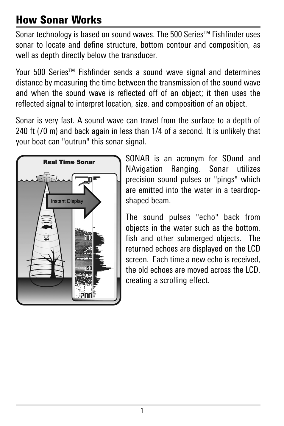 How sonar works | Humminbird 580 User Manual | Page 8 / 134