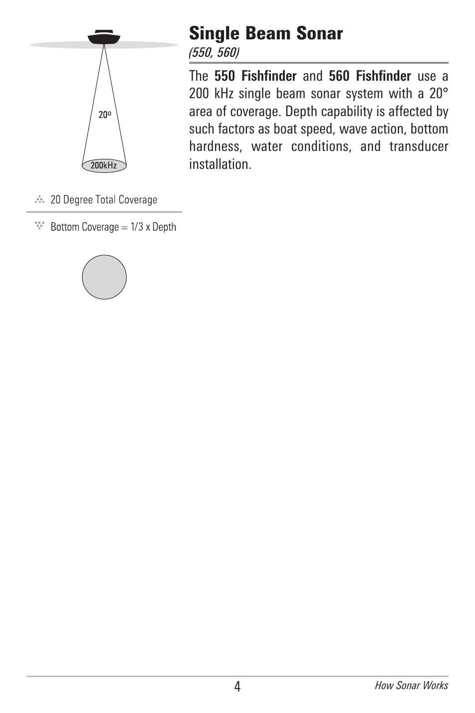 Single beam sonar | Humminbird 561 User Manual | Page 11 / 83