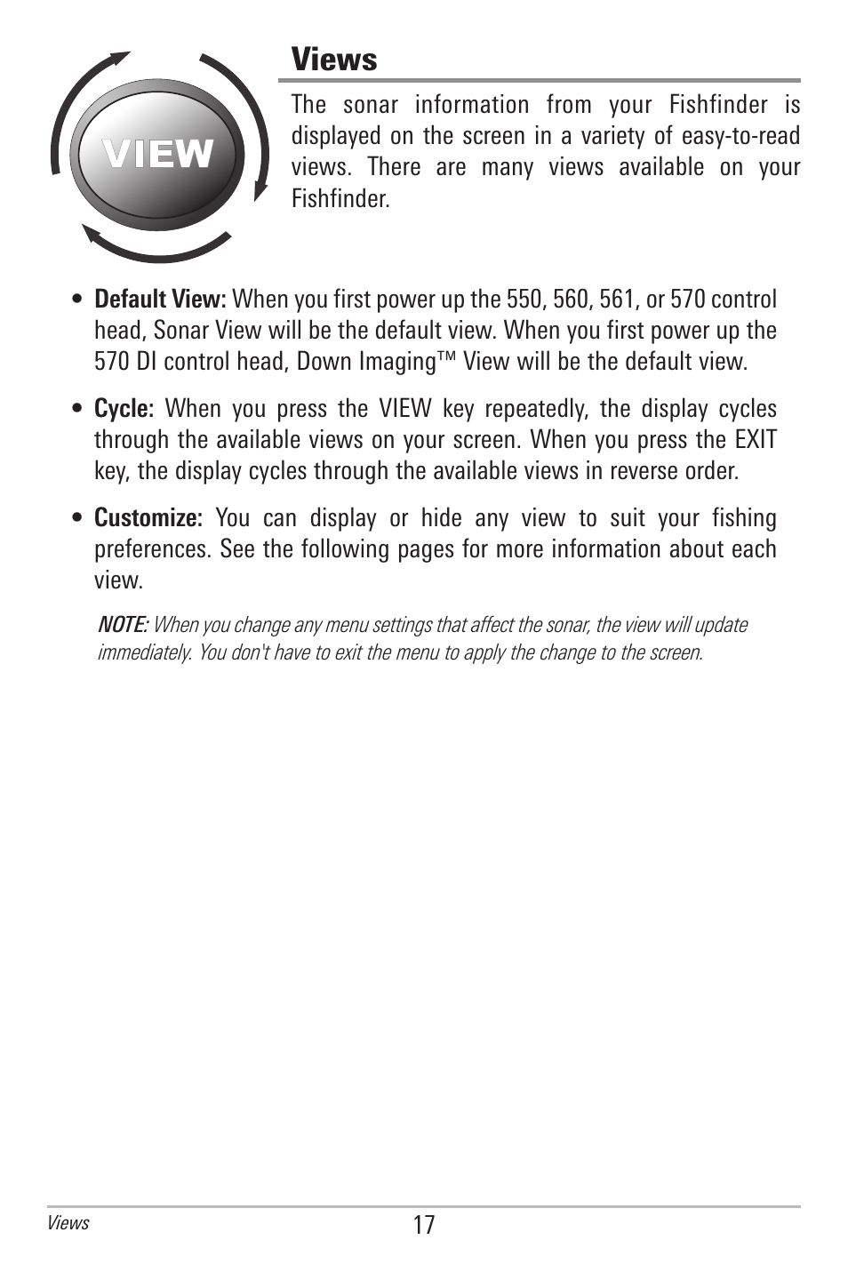 Views | Humminbird 561 User Manual | Page 24 / 83