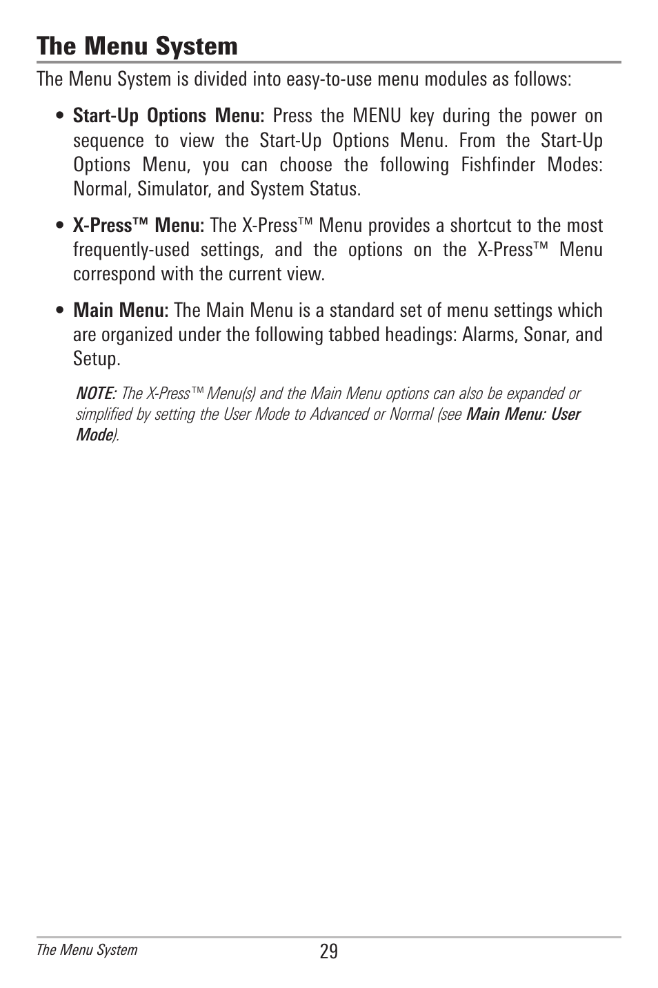 The menu system | Humminbird 561 User Manual | Page 36 / 83