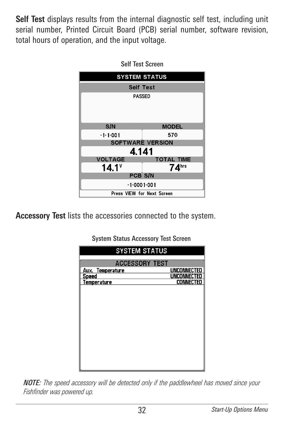 Self test, Accessory test | Humminbird 561 User Manual | Page 39 / 83