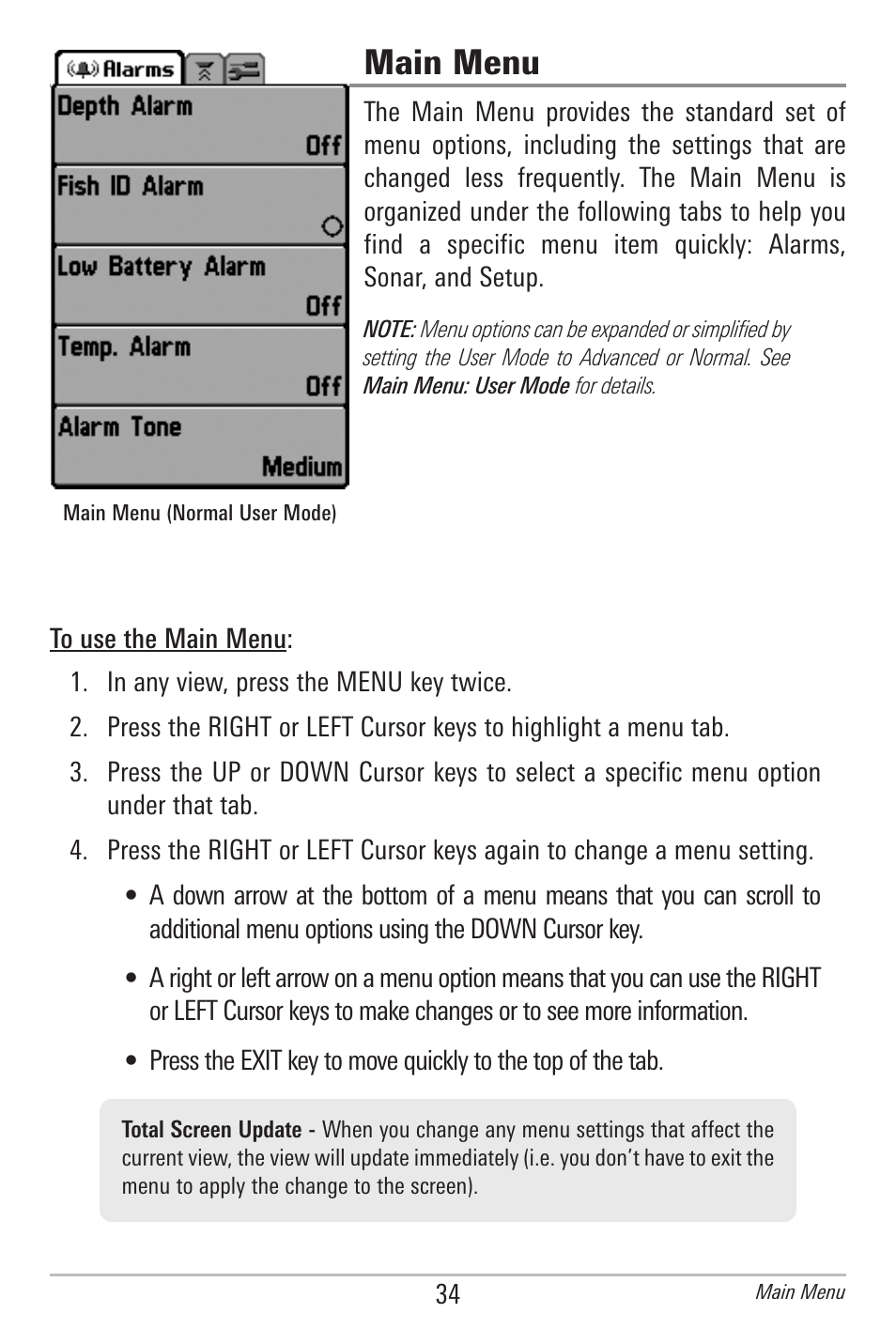 Main menu | Humminbird 561 User Manual | Page 41 / 83
