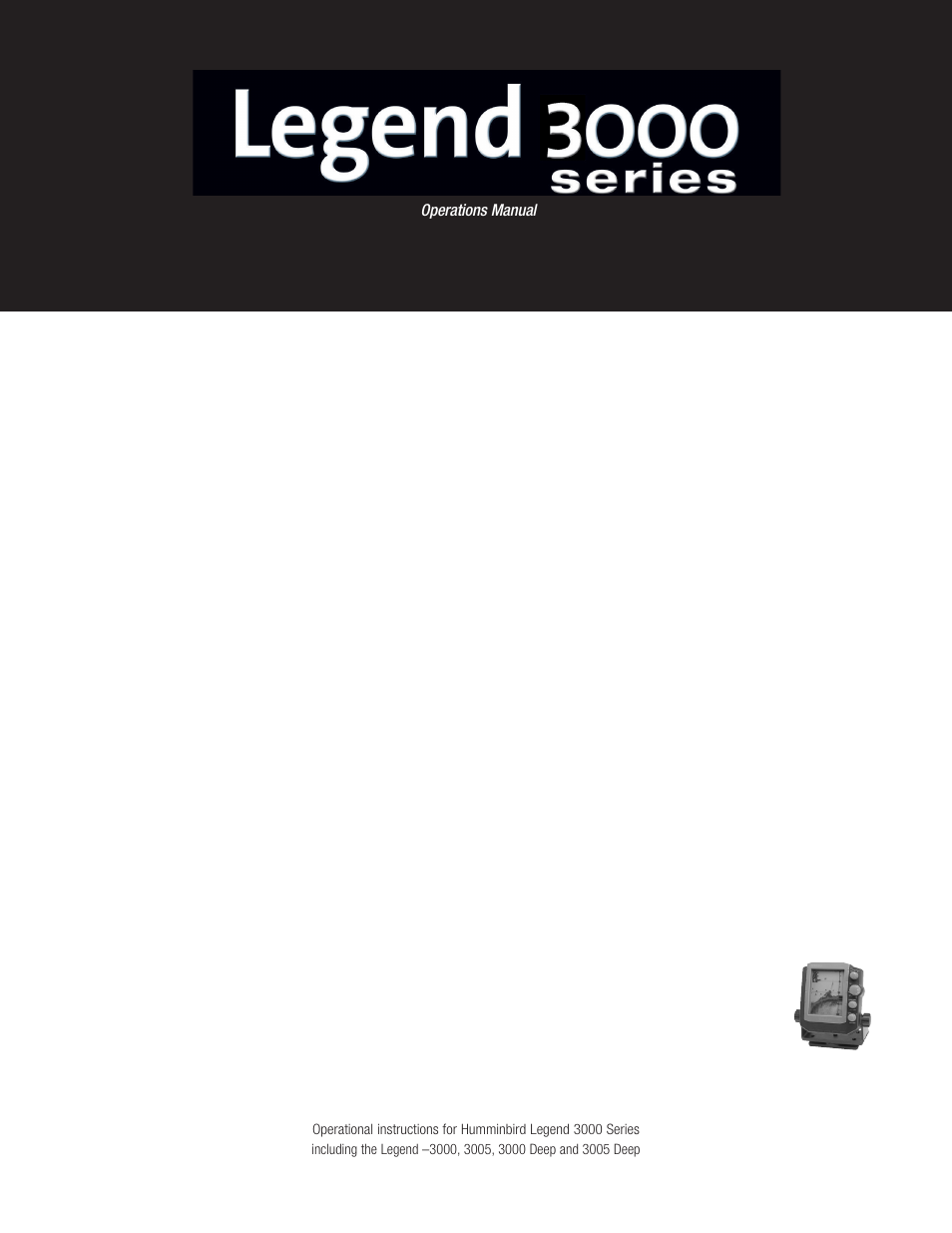 Humminbird Legend 3000 User Manual | 18 pages