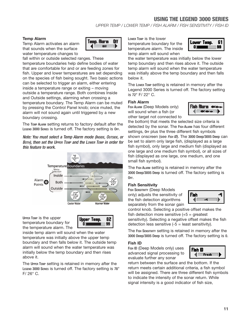 Using the legend 3000 series | Humminbird Legend 3000 User Manual | Page 13 / 18