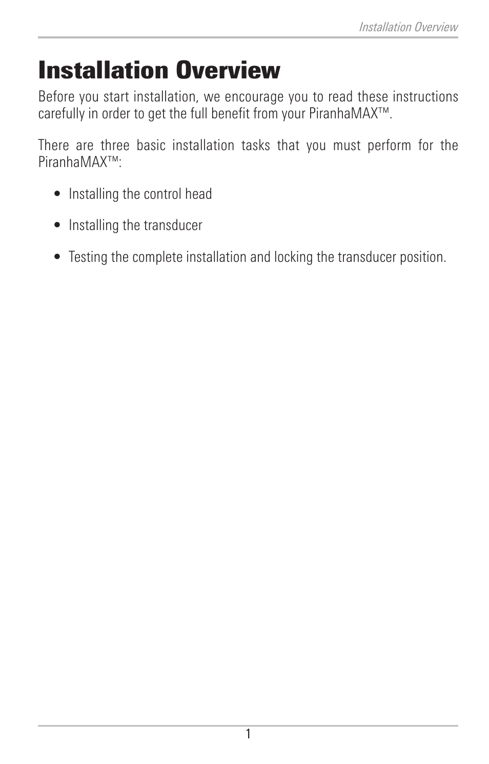 Installation overview | Humminbird PIRANHAMAX 160 User Manual | Page 7 / 52