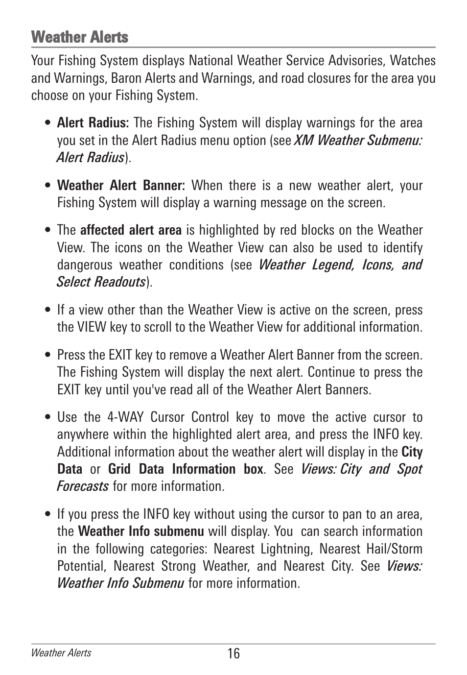 Weather alerts | Humminbird AS WX 1 User Manual | Page 22 / 52