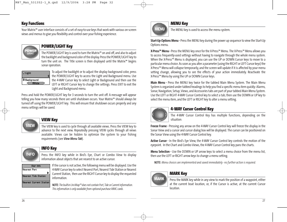 Humminbird Matrix Series Sonar Fishfinder Model Matrix 87 User Manual | Page 17 / 45