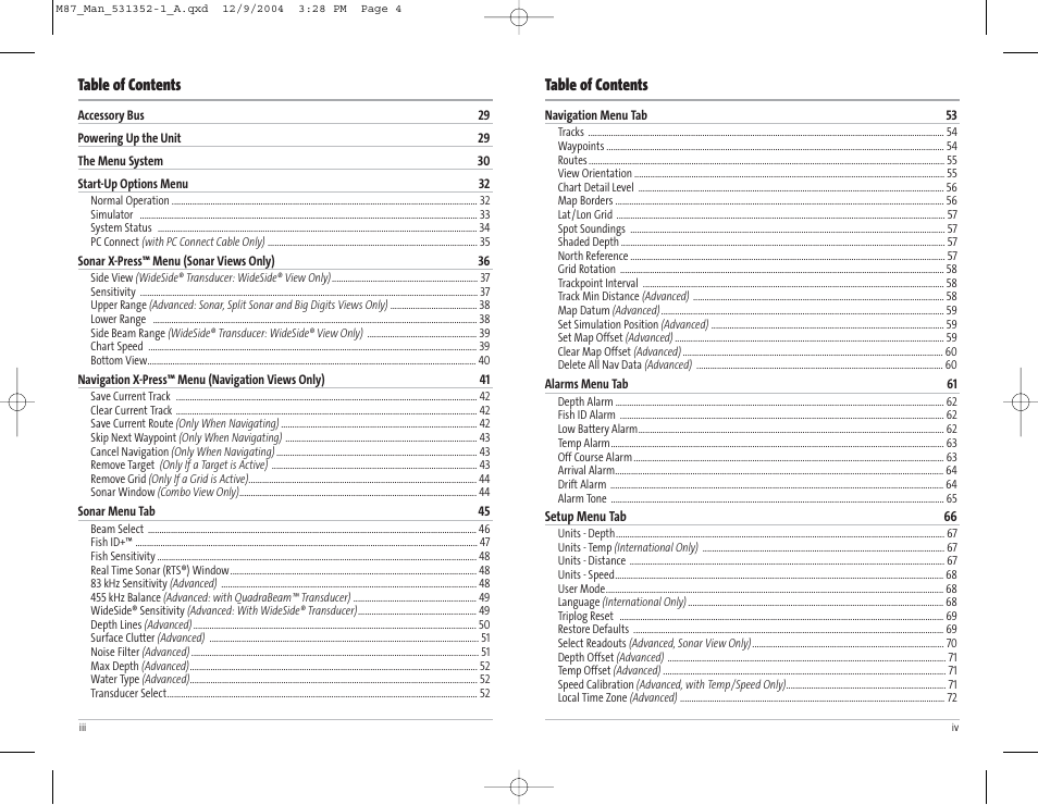 Humminbird Matrix Series Sonar Fishfinder Model Matrix 87 User Manual | Page 3 / 45