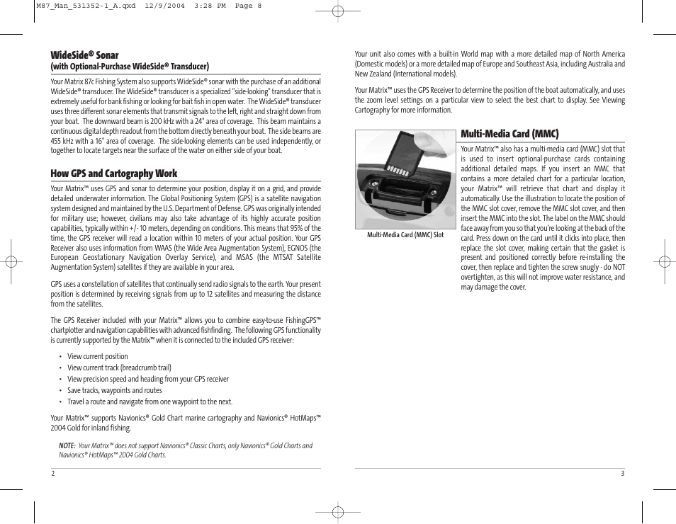 Humminbird Matrix Series Sonar Fishfinder Model Matrix 87 User Manual | Page 5 / 45